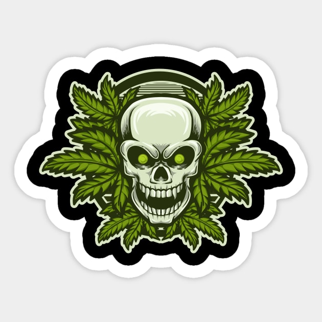 SKULL WEEDS Sticker by NSC.gd